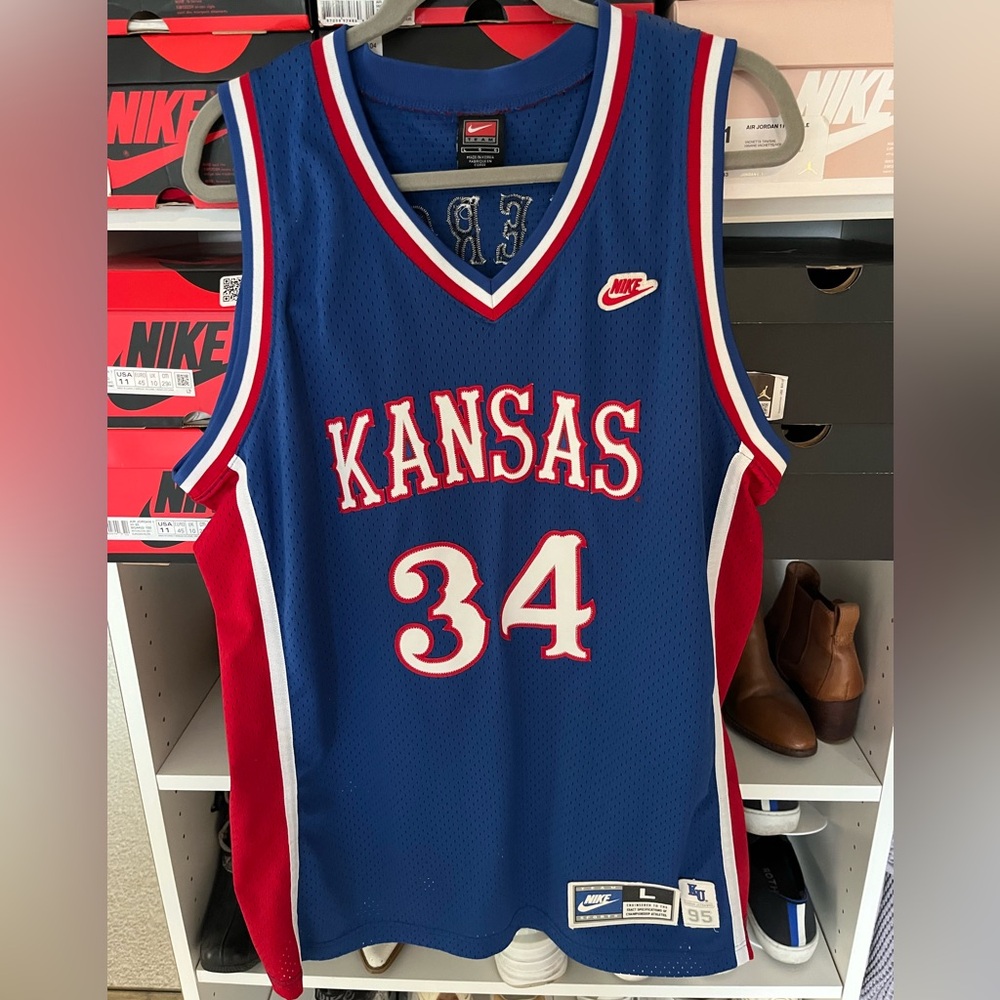Nike Men’s Retro Kansas KU Paul Pierce Jersey Blue/Crimson/White Size Large